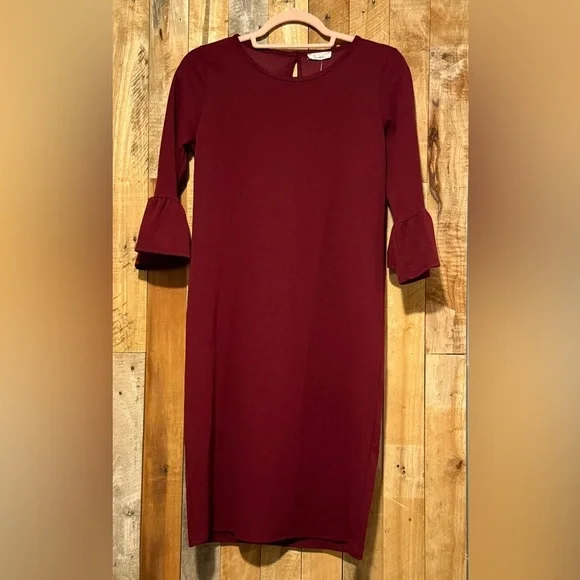 Les Amis Burgundy Dress - Picture 3 of 5